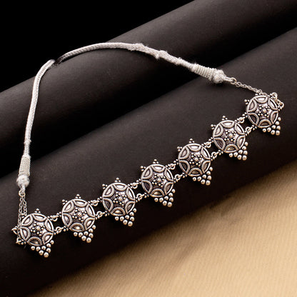 Rava Ball Oxidized Statement Choker Necklace