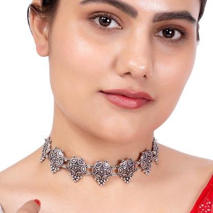 Rava Ball Oxidized Statement Choker Necklace