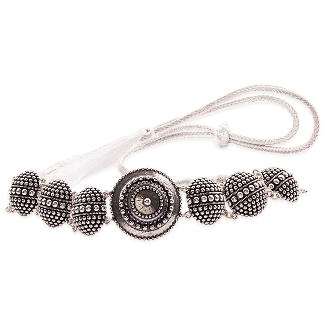 Rava Ball Oxidized Round Choker Necklace
