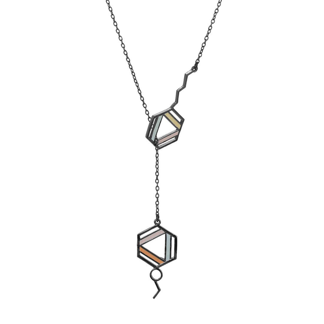 Benzene Black Rhodium Brass Necklaces