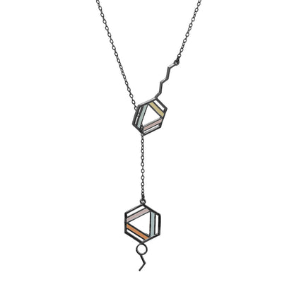 Benzene Black Rhodium Brass Necklaces