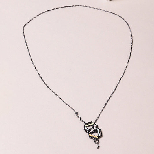Benzene Black Rhodium Brass Necklaces