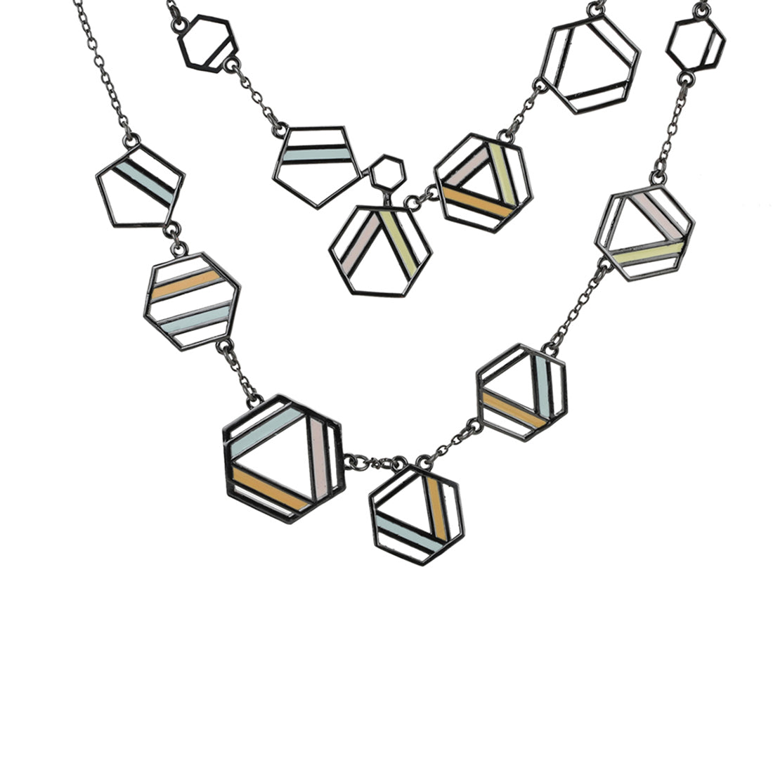 Benzene Black Rhodium Enamelled Necklace