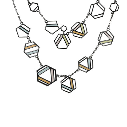 Benzene Black Rhodium Enamelled Necklace