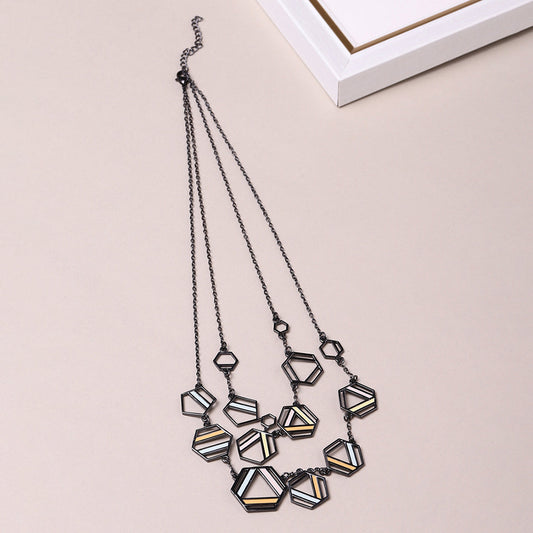 Benzene Black Rhodium Enamelled Necklace