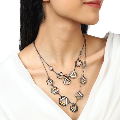 Benzene Black Rhodium Enamelled Necklace