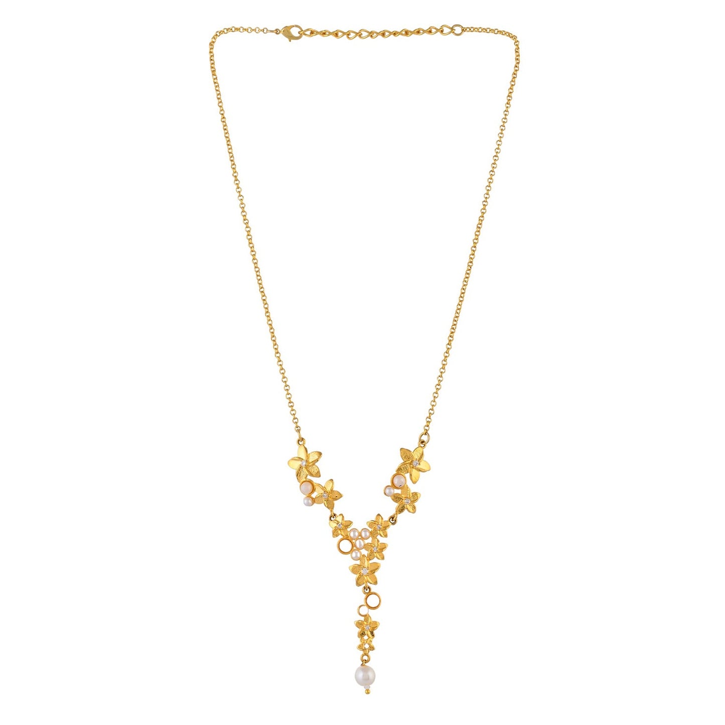 Hawaii Plumeria Pearl Necklace