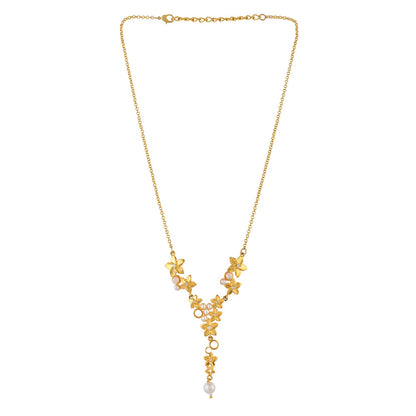 Hawaii Plumeria Pearl Necklace