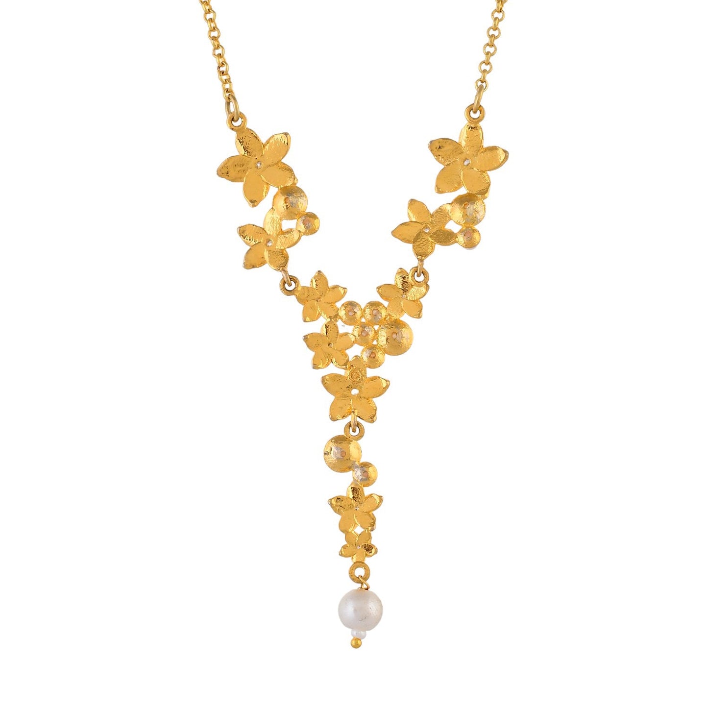 Hawaii Plumeria Pearl Necklace
