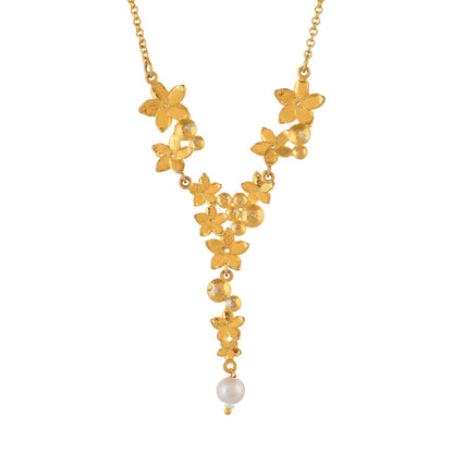 Hawaii Plumeria Pearl Necklace