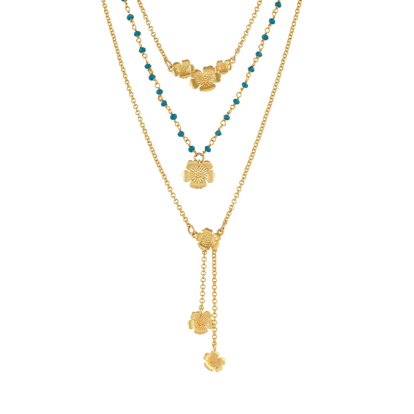 Hawaii Hibiscus Multi-Layered Necklace