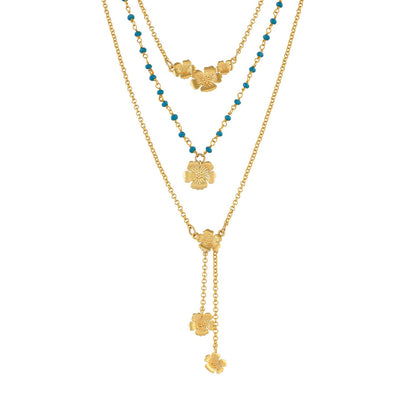 Hawaii Hibiscus Multi-Layered Necklace