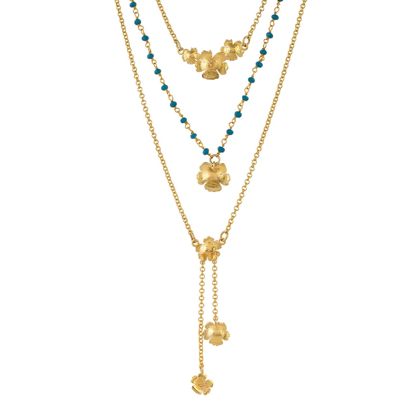 Hawaii Hibiscus Multi-Layered Necklace