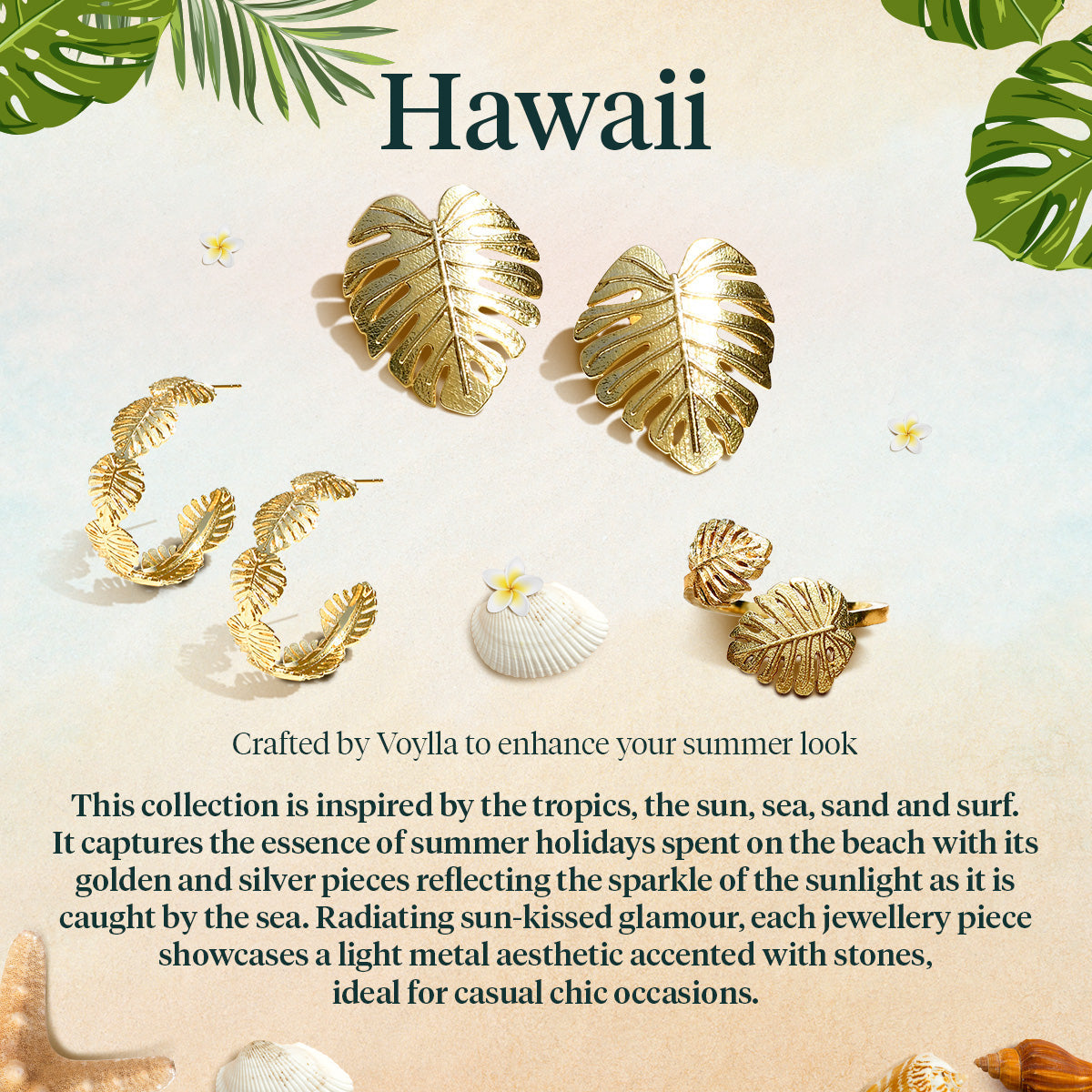 Hawaii Multi-Layered Plumeria Pearl Drop Necklace