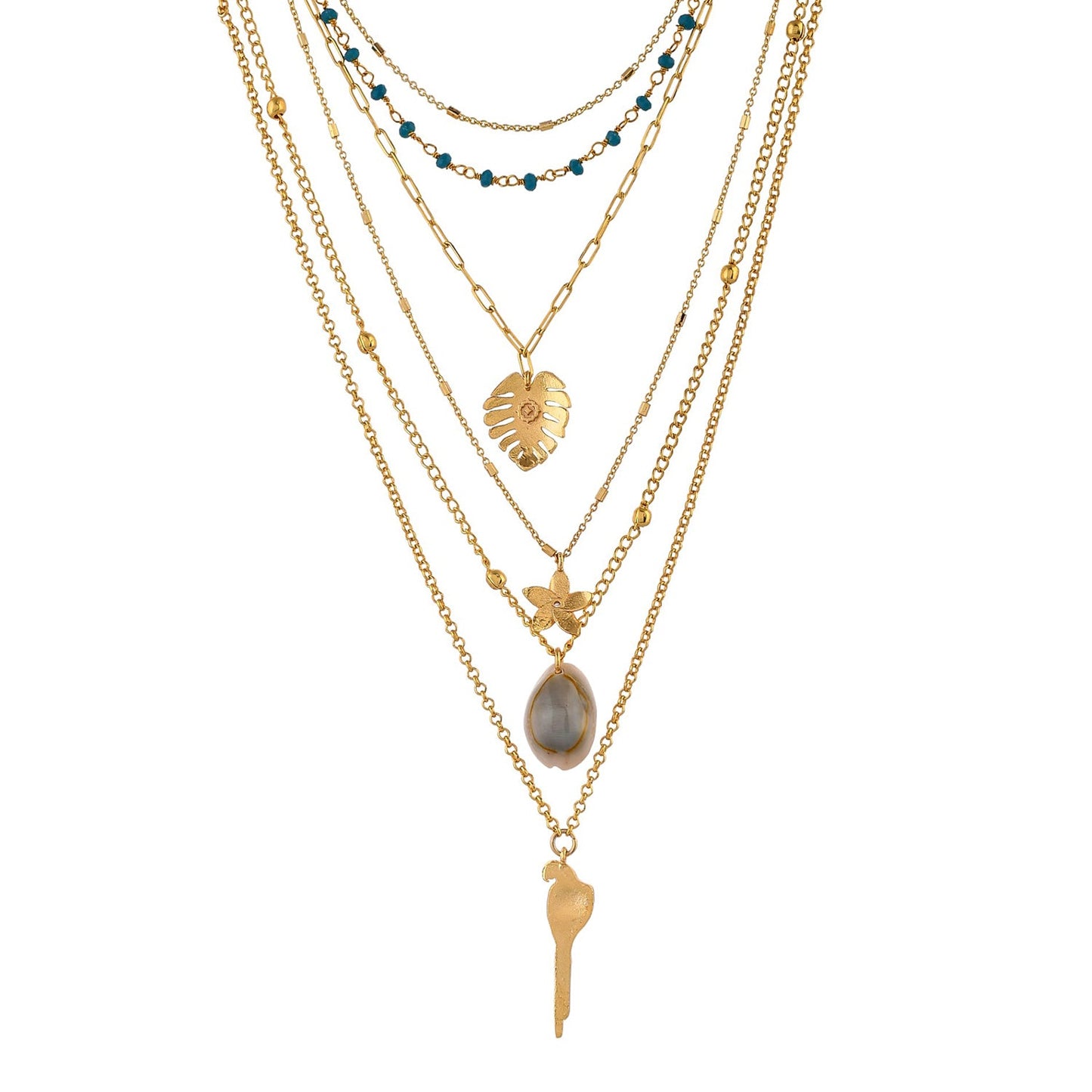Hawaii Multi-Layered Coral Tropical Necklace