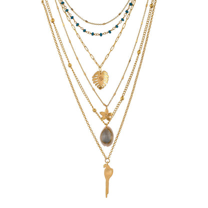 Hawaii Multi-Layered Coral Tropical Necklace