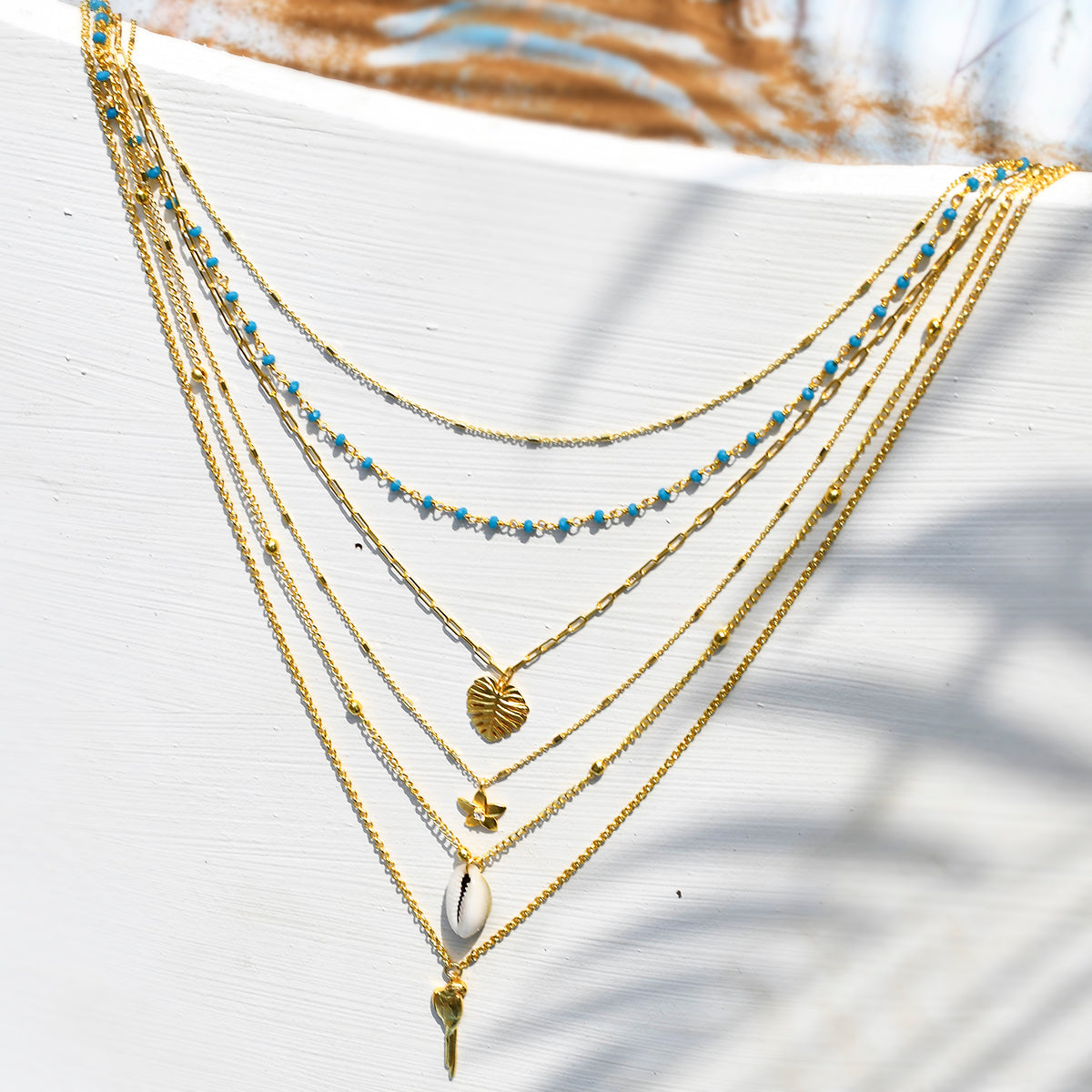 Hawaii Multi-Layered Coral Tropical Necklace
