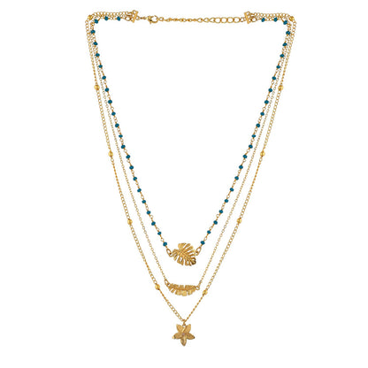 Hawaii Tropical Flora Multi-Layered Necklace