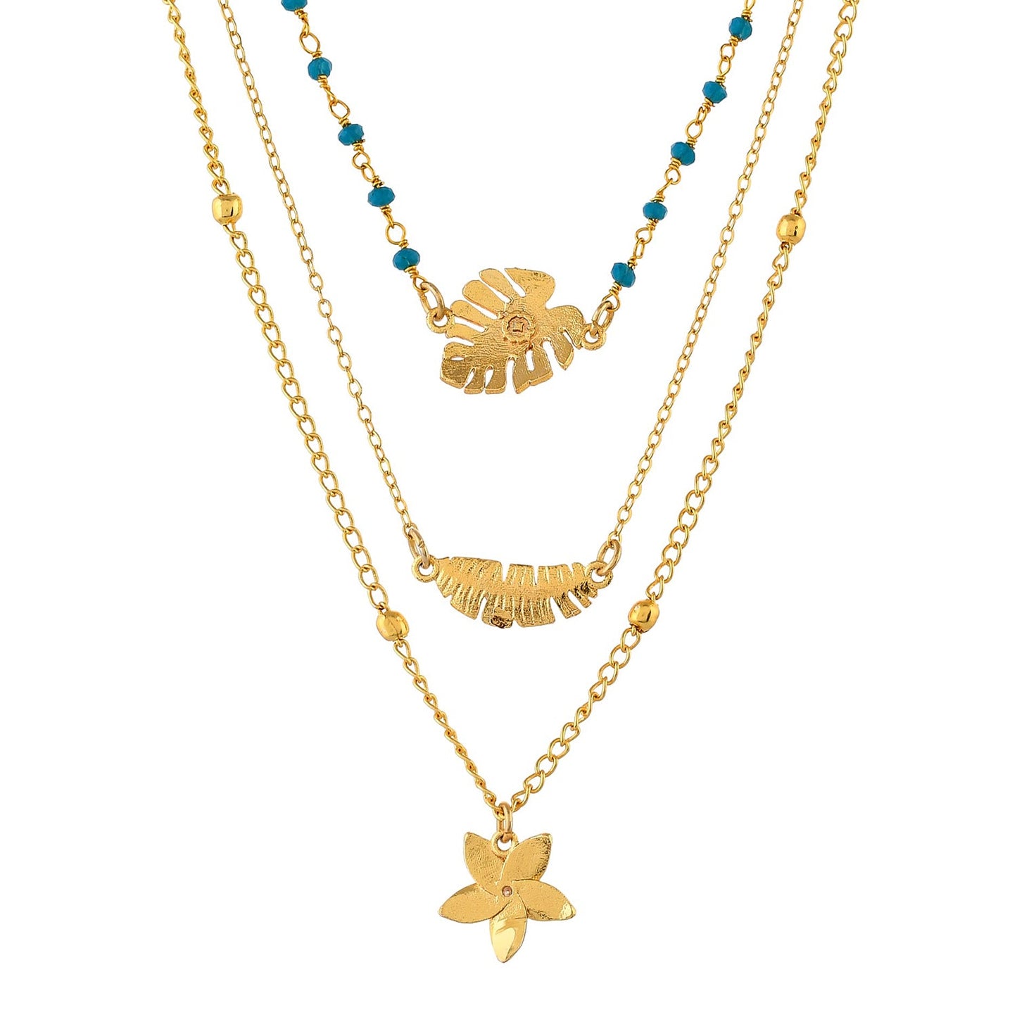 Hawaii Tropical Flora Multi-Layered Necklace