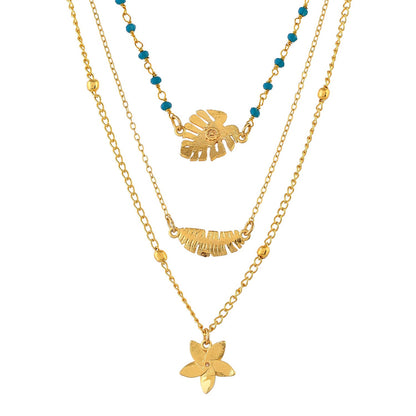 Hawaii Tropical Flora Multi-Layered Necklace