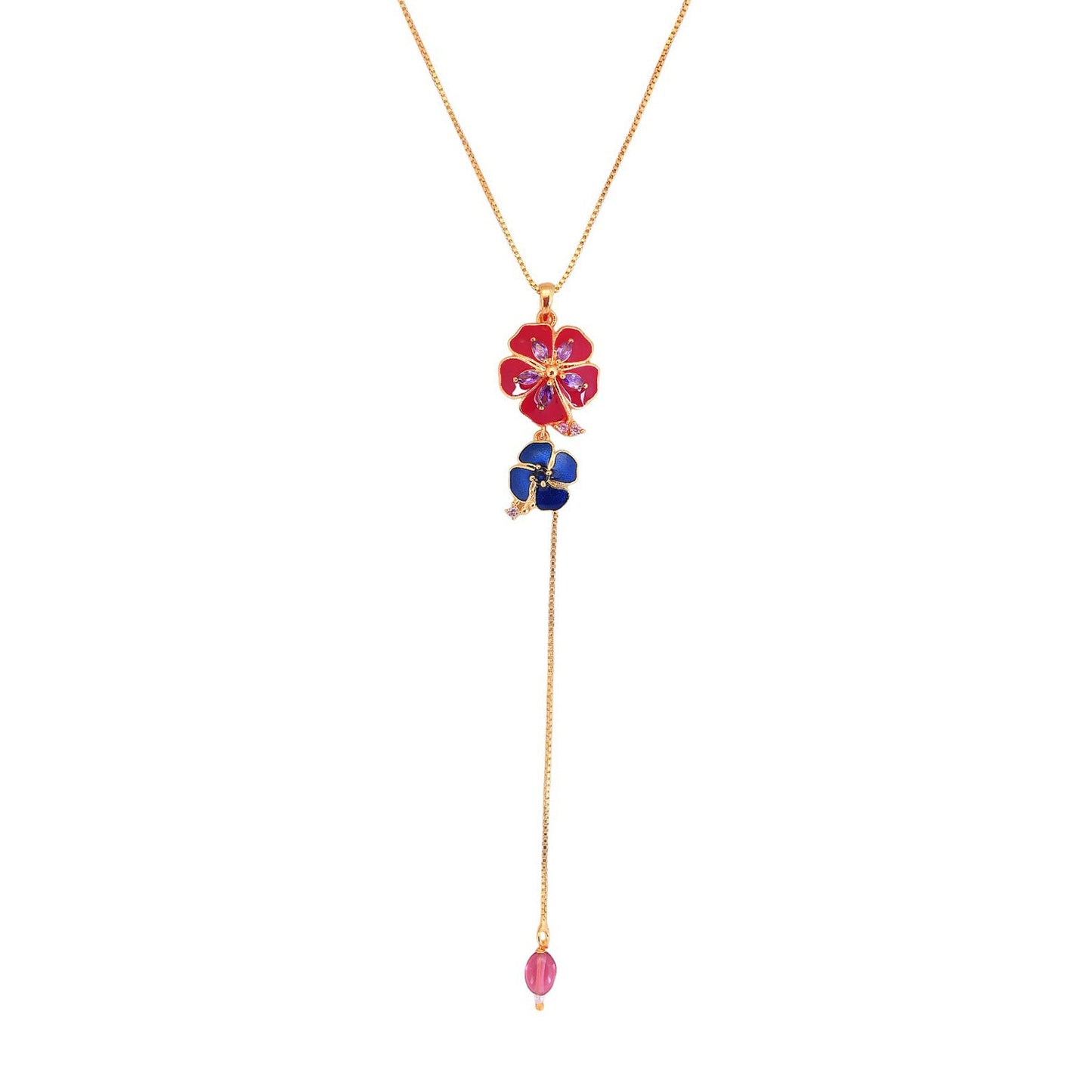 Flower Fantasy Magenta Pink And Blue Pendant