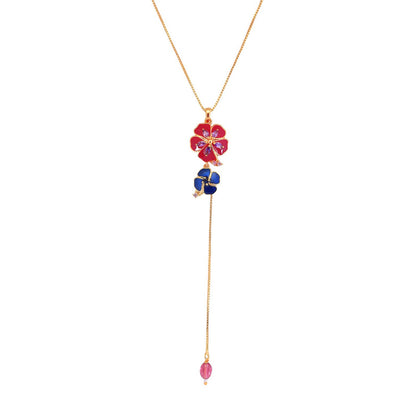 Flower Fantasy Magenta Pink And Blue Pendant
