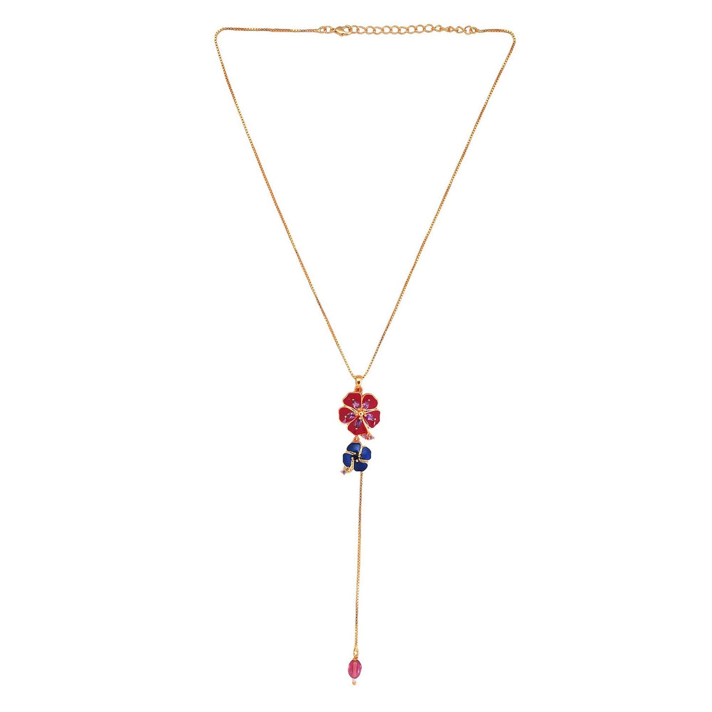 Flower Fantasy Magenta Pink And Blue Pendant