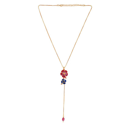 Flower Fantasy Magenta Pink And Blue Pendant