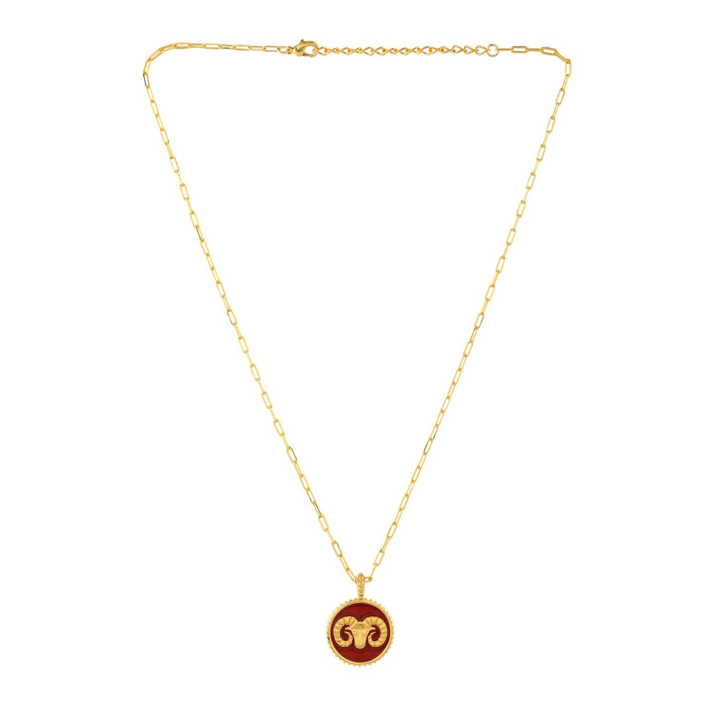 Zodiac Aries And Evil Eye Reversible Pendant