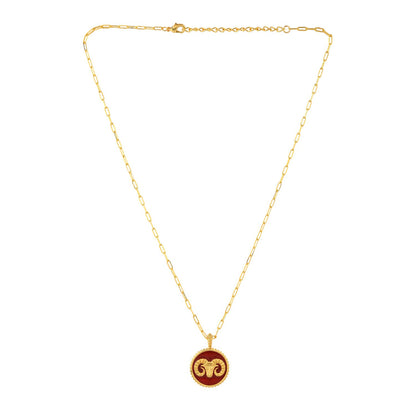 Zodiac Aries And Evil Eye Reversible Pendant