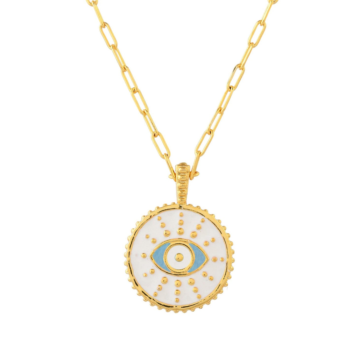 Zodiac Aries And Evil Eye Reversible Pendant