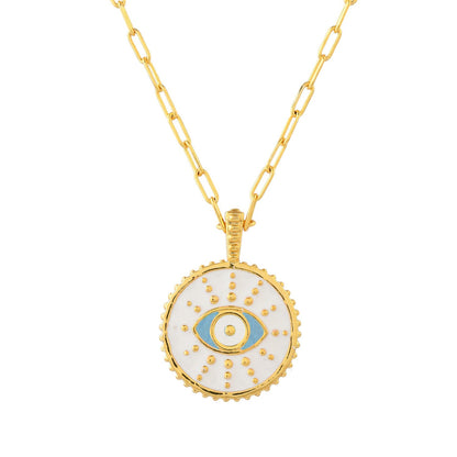 Zodiac Aries And Evil Eye Reversible Pendant