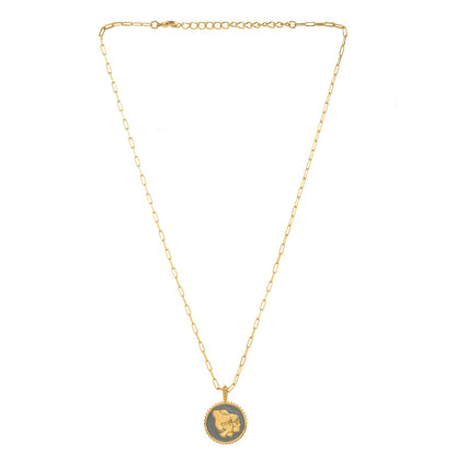 Zodiac Gemini And Evil Eye Reversible Pendant