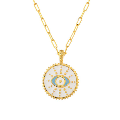 Zodiac Capricorn And Evil Eye Reversible Pendant