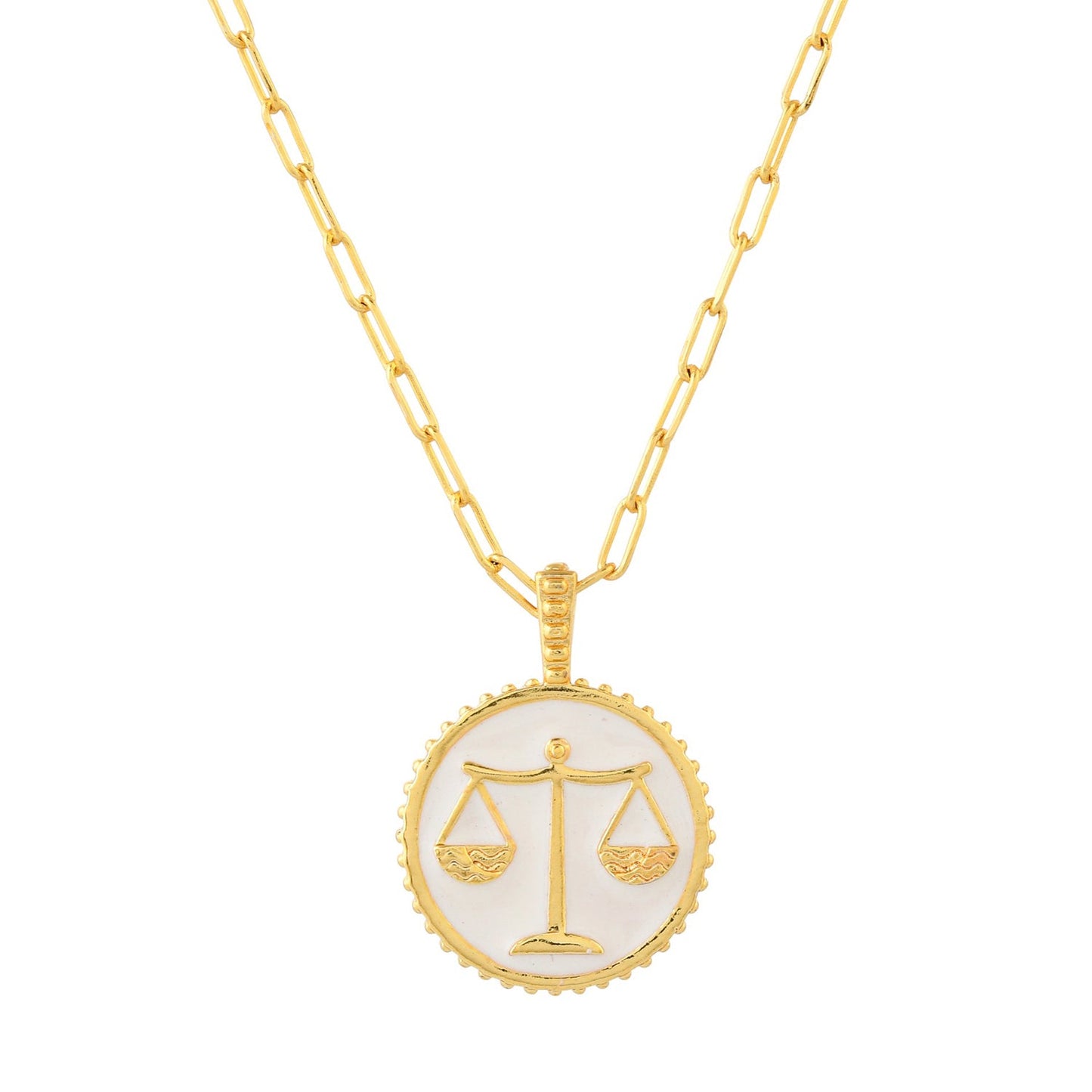 Zodiac Libra And Evil Eye Reversible Pendant