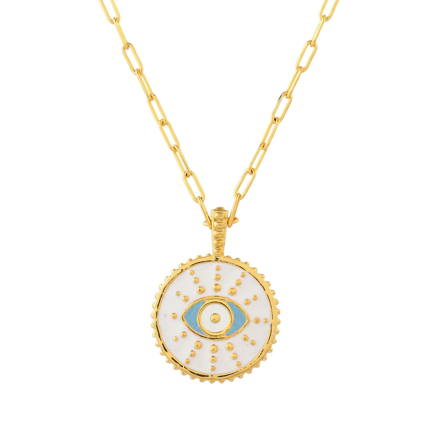 Zodiac Libra And Evil Eye Reversible Pendant