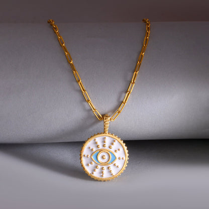 Zodiac Libra And Evil Eye Reversible Pendant