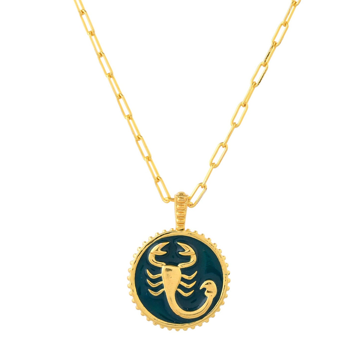 Zodiac Scorpio And Evil Eye Reversible Pendant