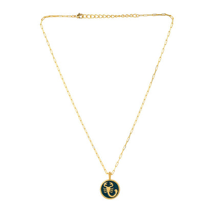 Zodiac Scorpio And Evil Eye Reversible Pendant