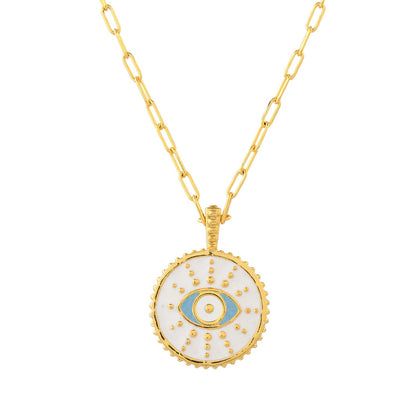 Zodiac Scorpio And Evil Eye Reversible Pendant