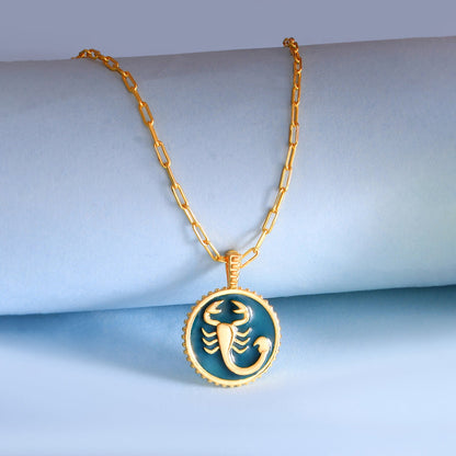 Zodiac Scorpio And Evil Eye Reversible Pendant
