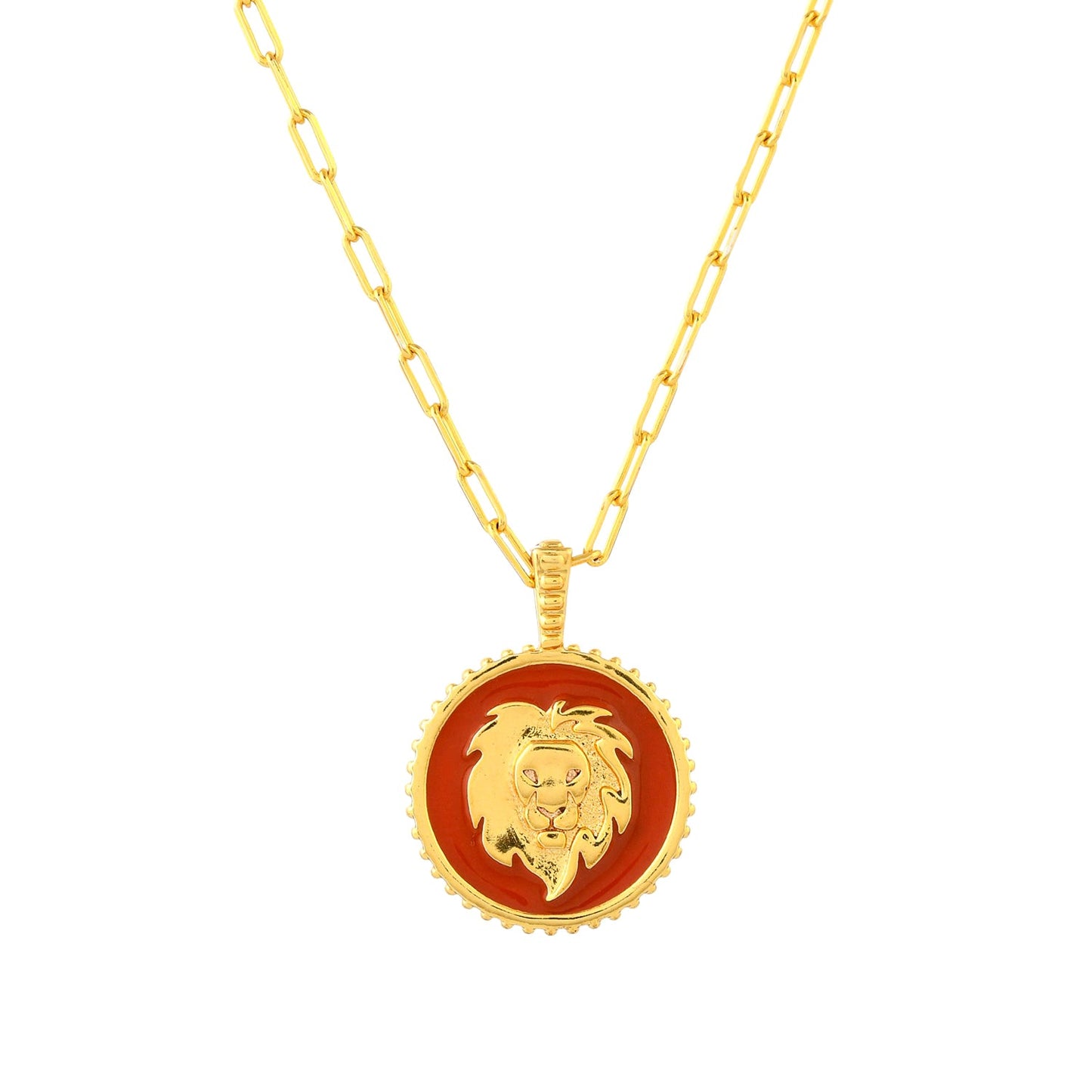 Zodiac Leo And Evil Eye Reversible Pendant