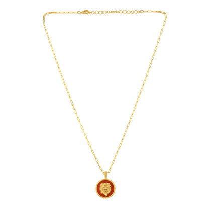 Zodiac Leo And Evil Eye Reversible Pendant