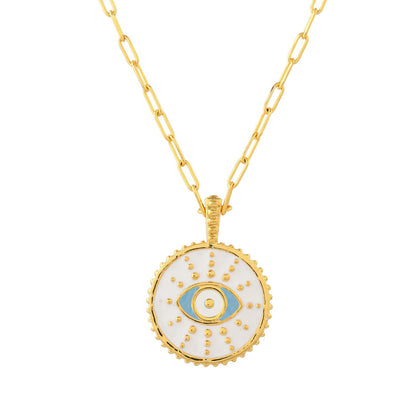 Zodiac Leo And Evil Eye Reversible Pendant