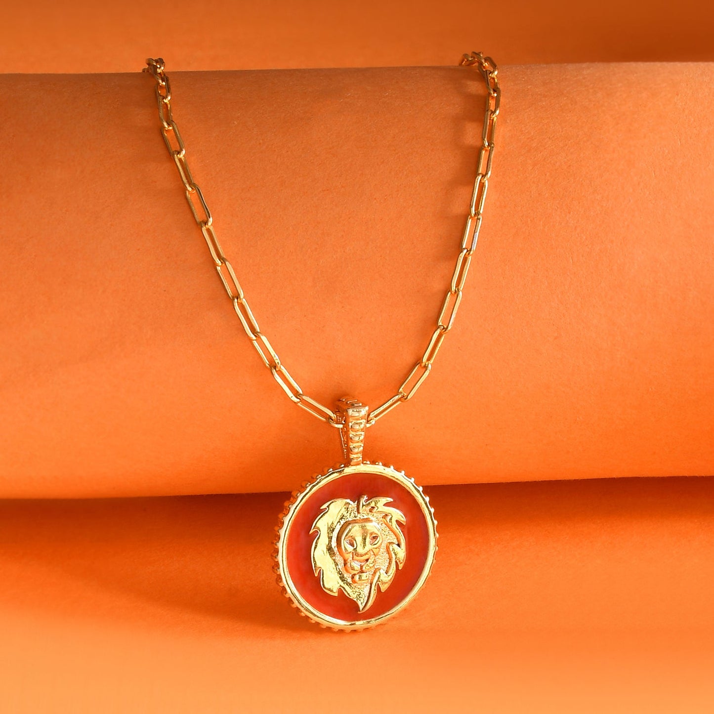 Zodiac Leo And Evil Eye Reversible Pendant