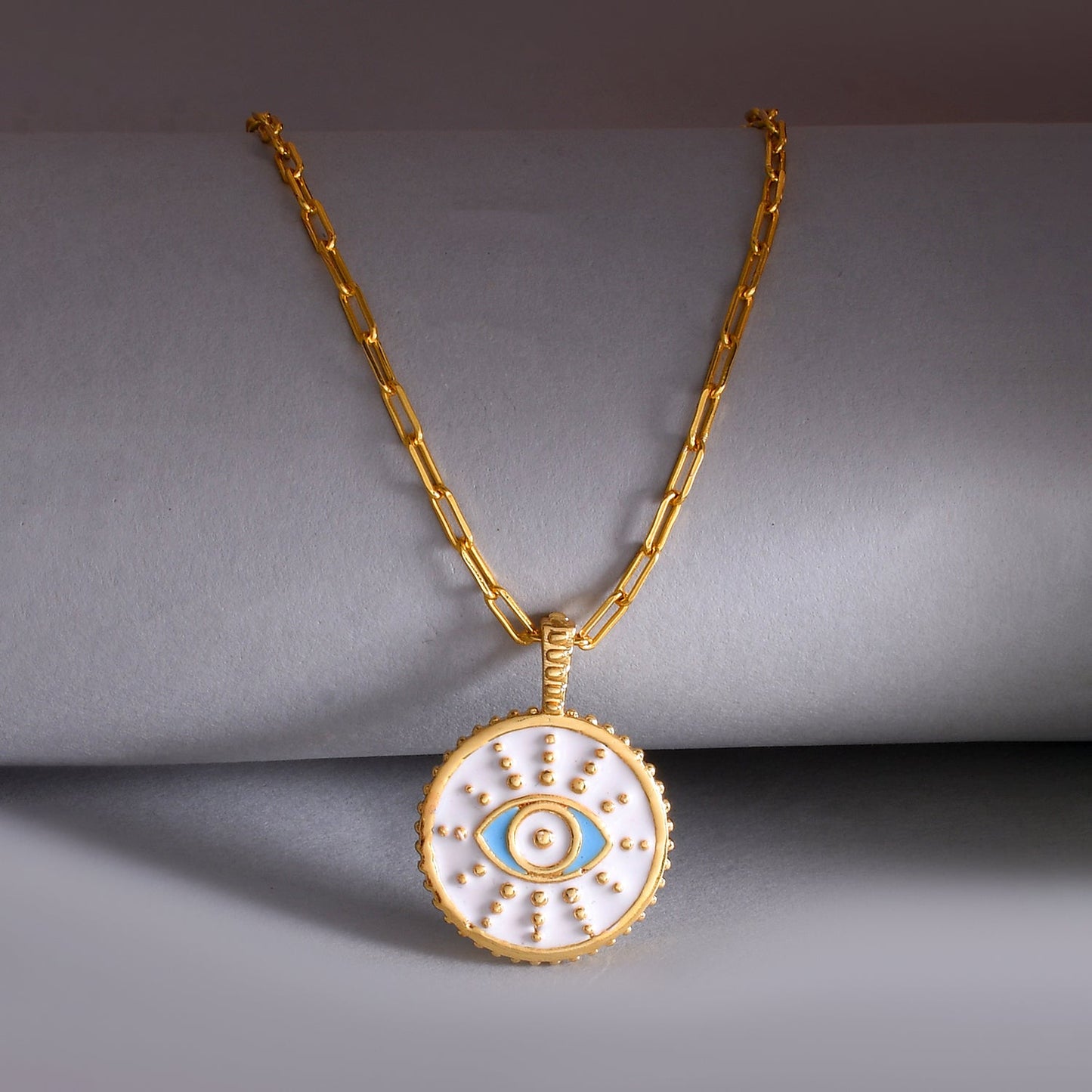 Zodiac Leo And Evil Eye Reversible Pendant
