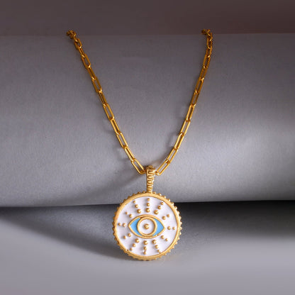 Zodiac Leo And Evil Eye Reversible Pendant