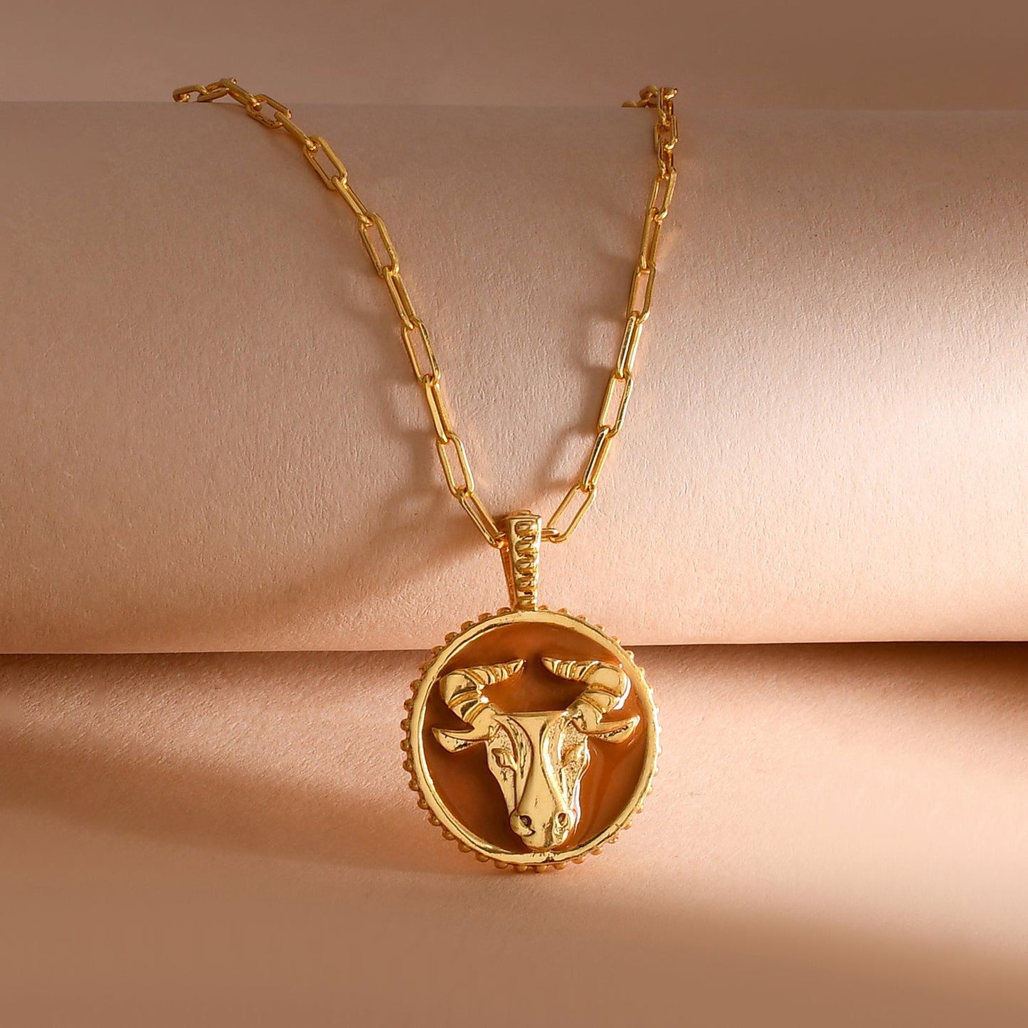 Zodiac Taurus And Evil Eye Reversible Pendant