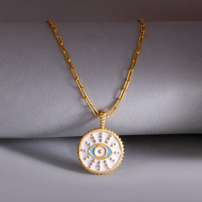 Zodiac Taurus And Evil Eye Reversible Pendant