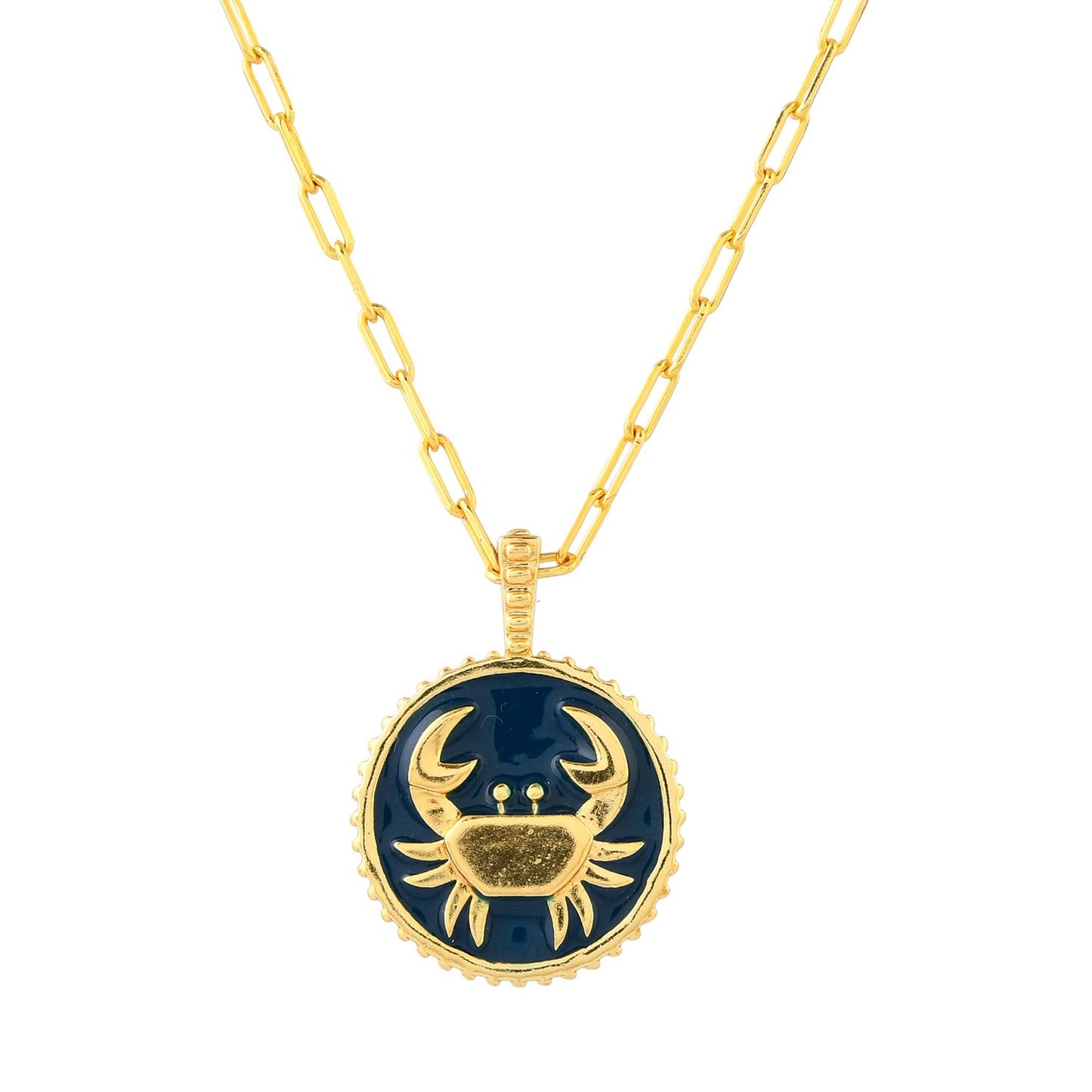 Zodiac Cancer And Evil Eye Reversible Pendant